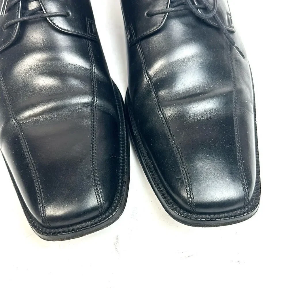 BOSS Hugo Boss Black Square Toe Dress Shoe Derby Lace Up Men’s Size US 11